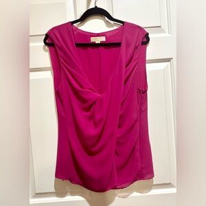 Michael Kors Fuchsia Drape Blouse